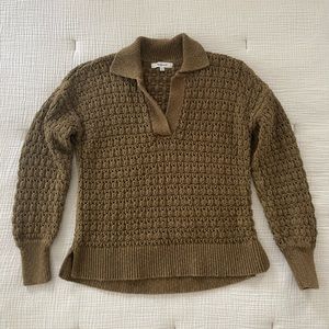 Madewell sunburn open stitch polo sweater
